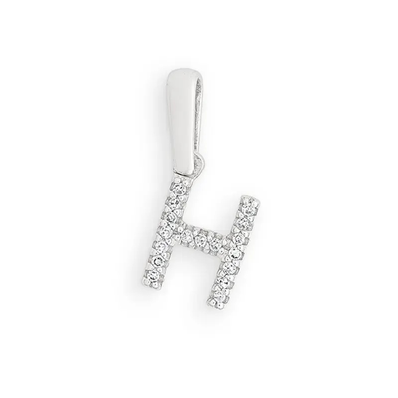 Timeless Gold  Anhänger Buchstabe H Weißgold 585/- Diamant 0,025ct  H/SI