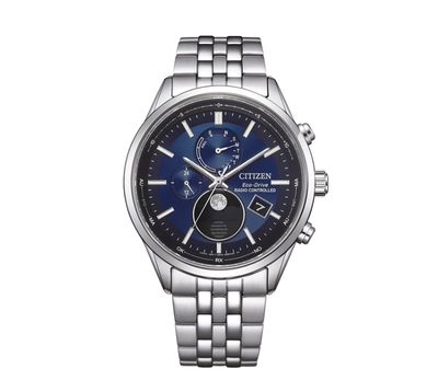 Citizen BY1030-50L Eco-Drive Herren Edelstahl blau Mondphase Funkuhr Citizen BY1030-50L Eco-Drive Herren Edelstahl blau Mondphase Funkuhr