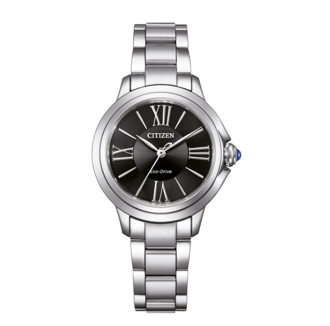 Citizen EM1160-58E Damen Edelstahl schwarz Solar Römische Ziffern Citizen EM1160-58E Damen Edelstahl schwarz Solar Römische Ziffern