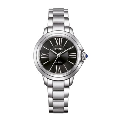 Citizen EM1160-58E Damen Edelstahl schwarz Solar Römische Ziffern Citizen EM1160-58E Damen Edelstahl schwarz Solar Römische Ziffern