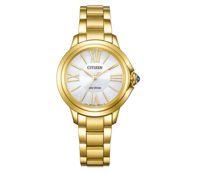 Citizen EM1162-52A goldene Damenuhr Damen Edelstahl weiß Citizen EM1162-52A goldene Damenuhr Damen Edelstahl weiß