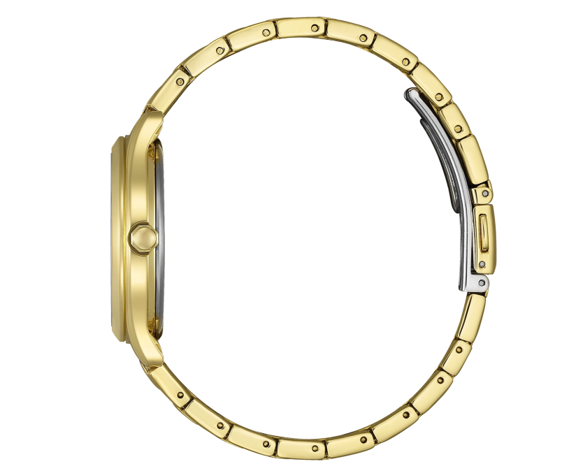 Citizen FE6122-64X Damenuhr Gold Solar Datum  Edelstahl grün ⌀ 33.5mm