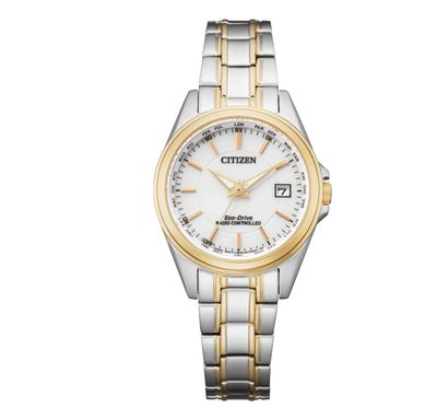 Citizen Damenuhr Eco-Drive EC1186-85A Funk Solar Damen Edelstahl silberfarben ⌀ 29mm