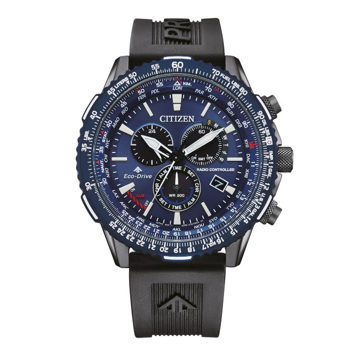 Citizen CB5006-02L Herren Gummiband (Urethan) blau ⌀ 45.9mm