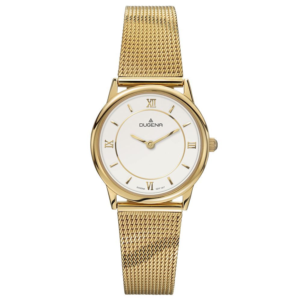Dugena Damenuhr Milanaise Band 4460440 Gold Uhr