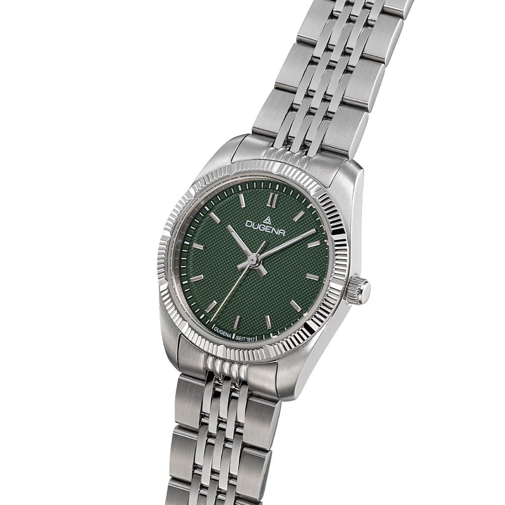 Dugena Damenuhr 4461161  Paris Grün Silber Edelstahlband