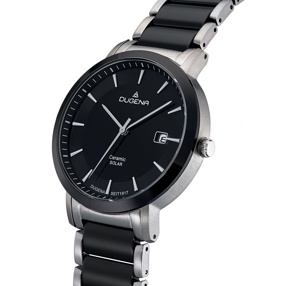 Dugena 4461005 Ceramic Solar Armbanduhr Schwarz