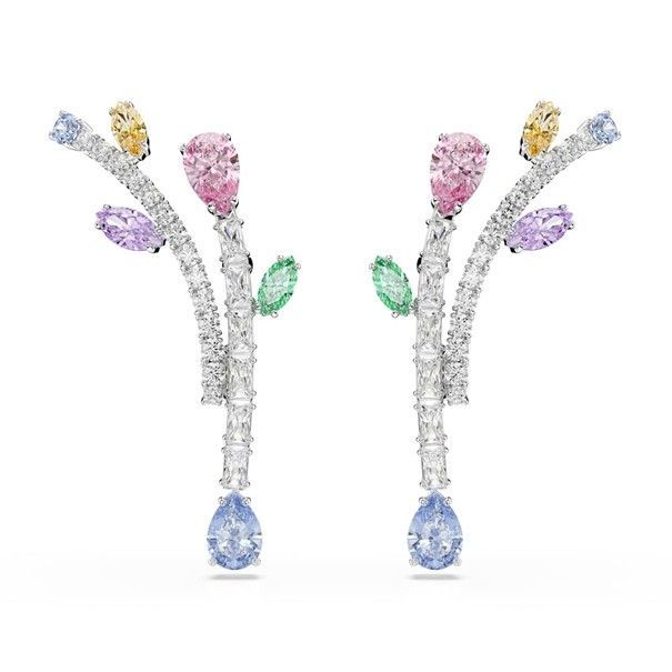 Swarovski Ariana Grande x Swarovski Drop-Ohrhänger, Verschiedene Schliffe, Mehrfarbig, Rhodiniert