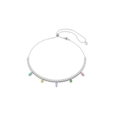 Swarovski Ariana Grande x Swarovski Tennis Halskette, Verschiedene Schliffe, Mehrfarbig, Rhodiniert