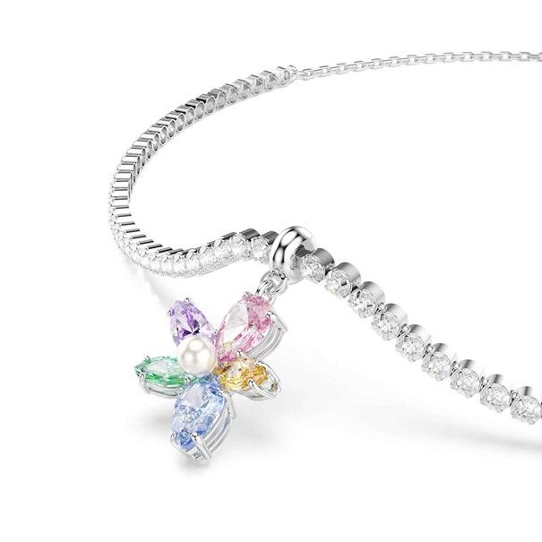 Swarovski Ariana Grande x Swarovski Halsband, Verschiedene Schliffe, Blume, Mehrfarbig, Rhodiniert