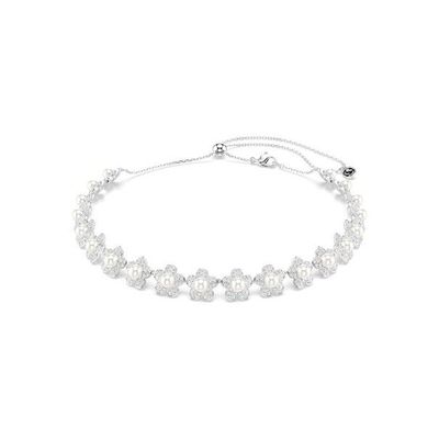 Swarovski Ariana Grande x Swarovski Halsband, Kristallperle, Rundschliff, Weiß, Rhodiniert