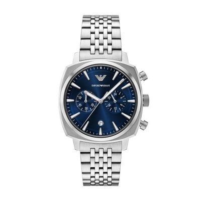 Emporio Armani Herrenuhr Chronograph aus Edelstahl blau Emporio Armani Herrenuhr Chronograph aus Edelstahl blau