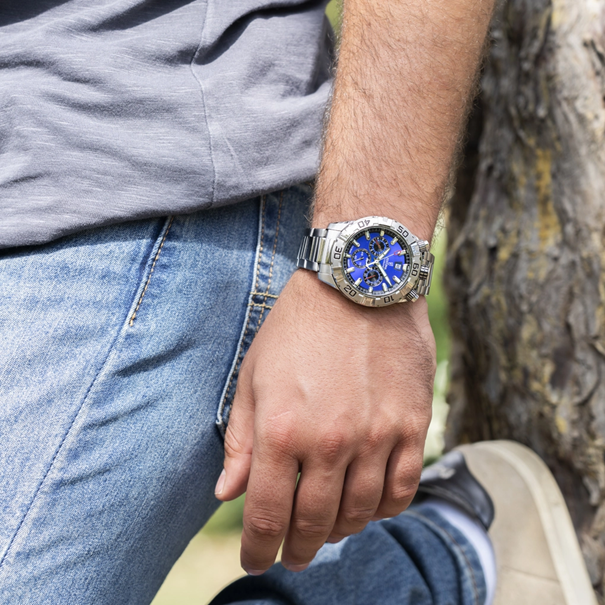 Festina F20743/3 Herren Uhr BULLHEAD BLAU MIT STAHLARMBAND