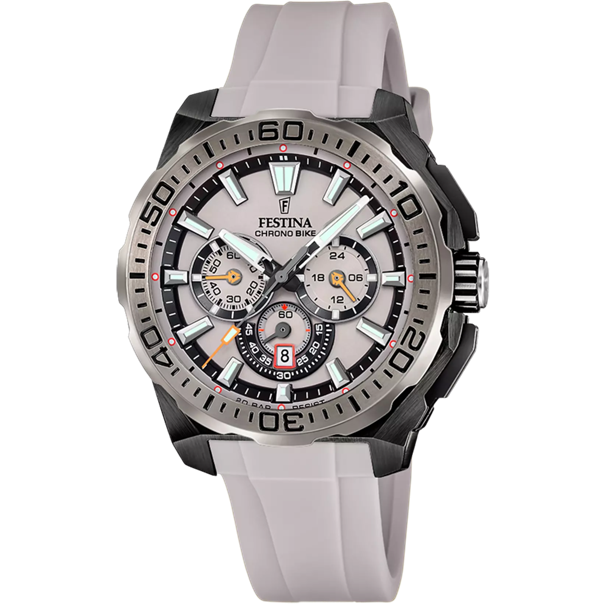 Festina F20726/1 Herren Uhr CHRONO BIKE BRAUNES KAUTSCHUKARMBAND