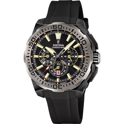 Festina F20726/3 Herren Uhr CHRONO BIKE SCHWARZ KAUTSCHUKARMBAND