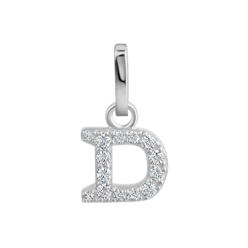 Timeless Silber Anhänger Buchstabe "D"  Zirkonia 925/- Silber rhodiniert