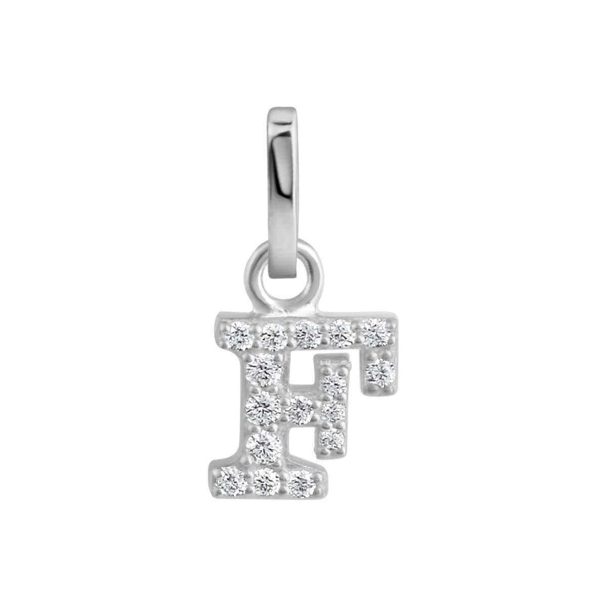 Timeless Silber Anhänger Buchstabe "F"  Zirkonia 925/- Silber rhodiniert