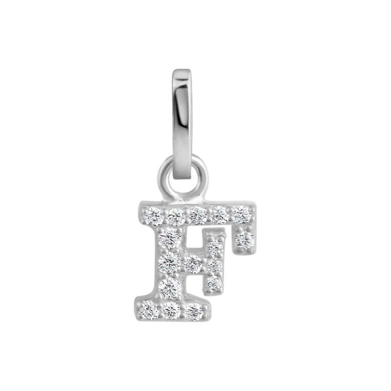 Timeless Silber Anhänger Buchstabe "F"  Zirkonia 925/- Silber rhodiniert