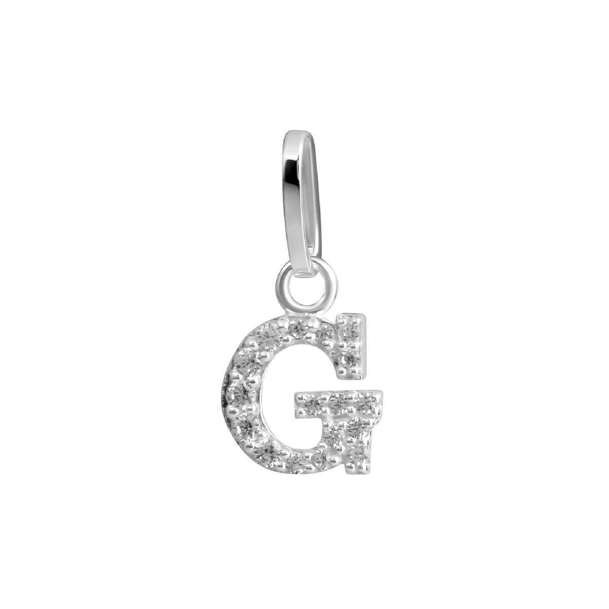 Timeless Silber Anhänger Buchstabe "G"  Zirkonia 925/- Silber rhodiniert