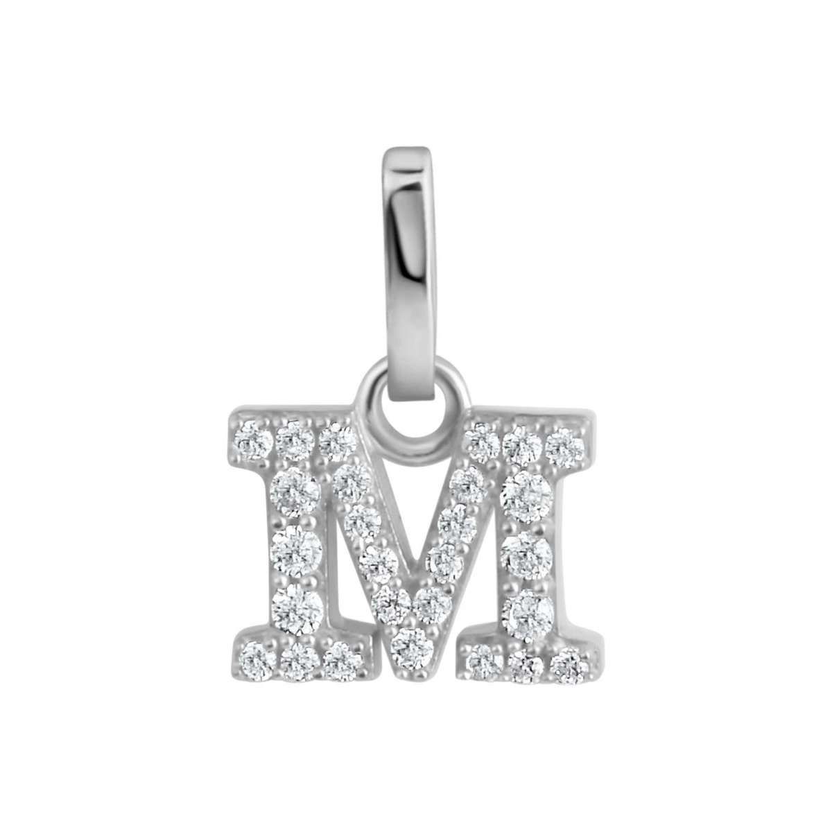 Timeless Silber Anhänger Buchstabe "M"  Zirkonia 925/- Silber rhodiniert