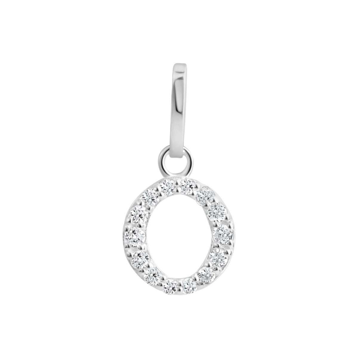 Timeless Silber Anhänger Buchstabe "O"  Zirkonia 925/- Silber rhodiniert