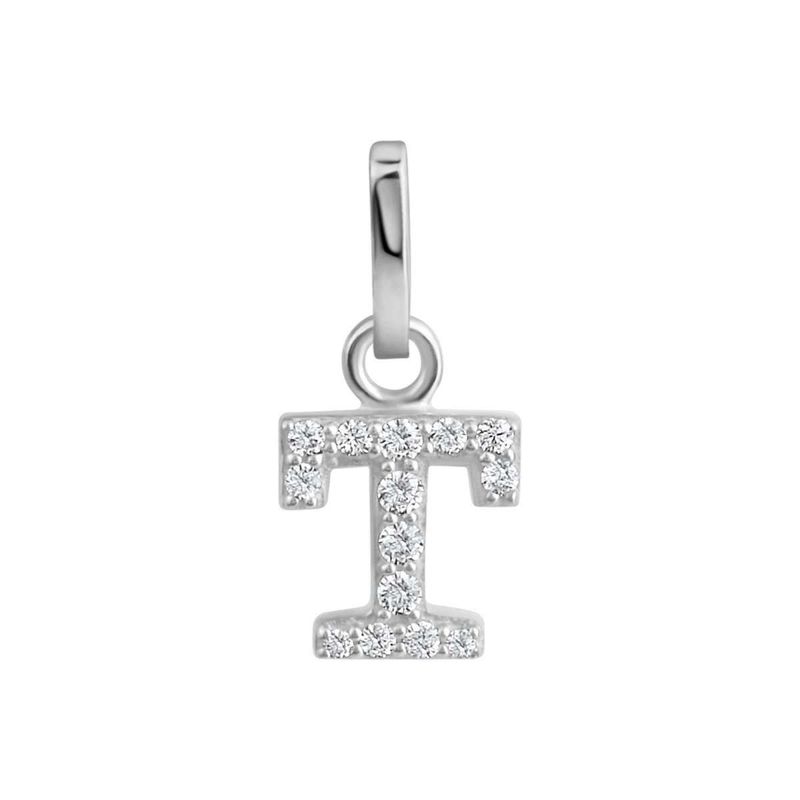 Timeless Silber Anhänger Buchstabe "T"  Zirkonia 925/- Silber rhodiniert
