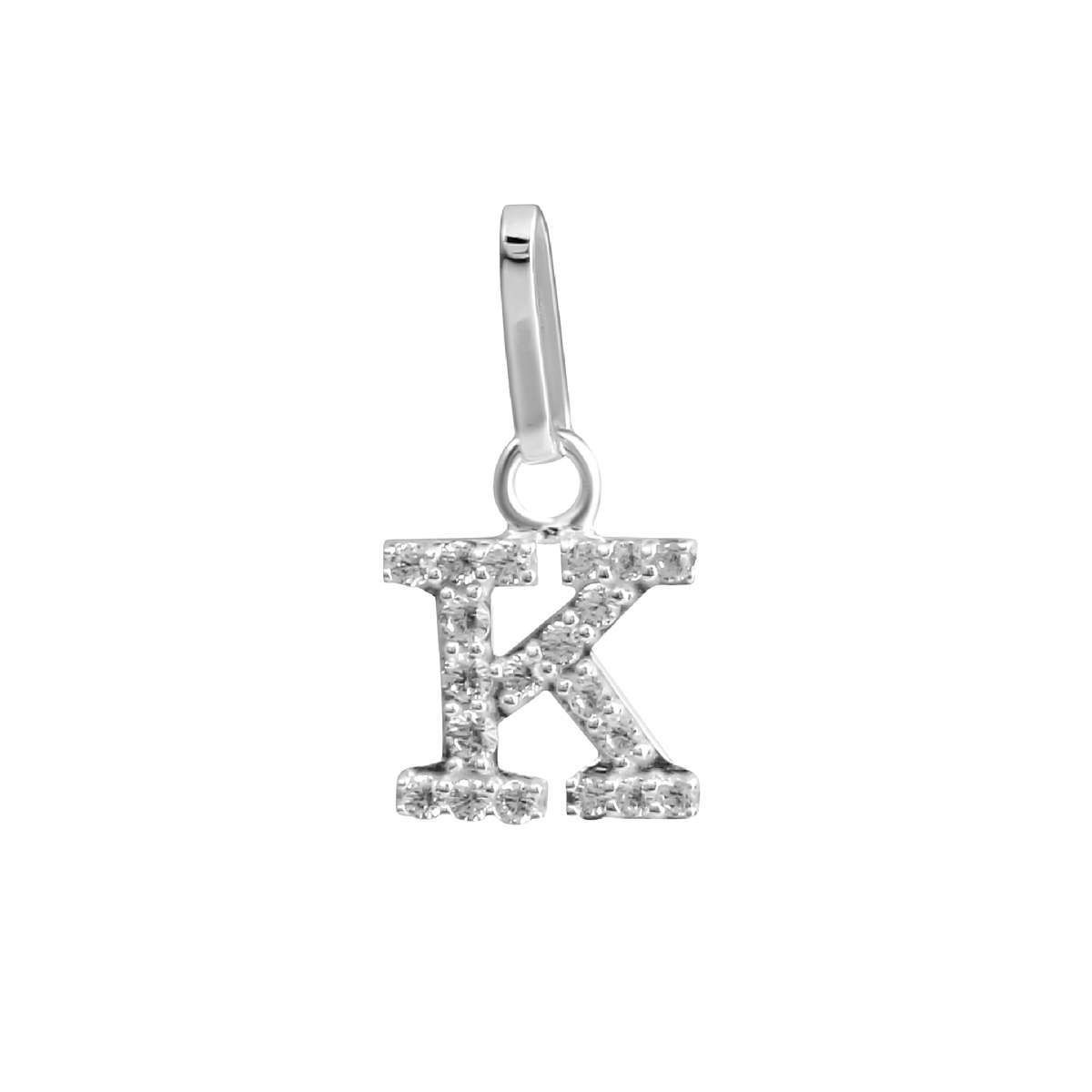 Timeless Silber Anhänger Buchstabe "K"  Zirkonia 925/- Silber rhodiniert