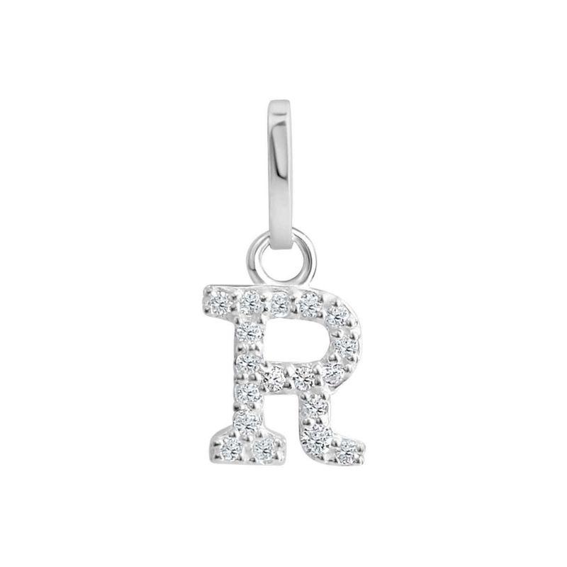 Timeless Silber Anhänger Buchstabe "R"  Zirkonia 925/- Silber rhodiniert