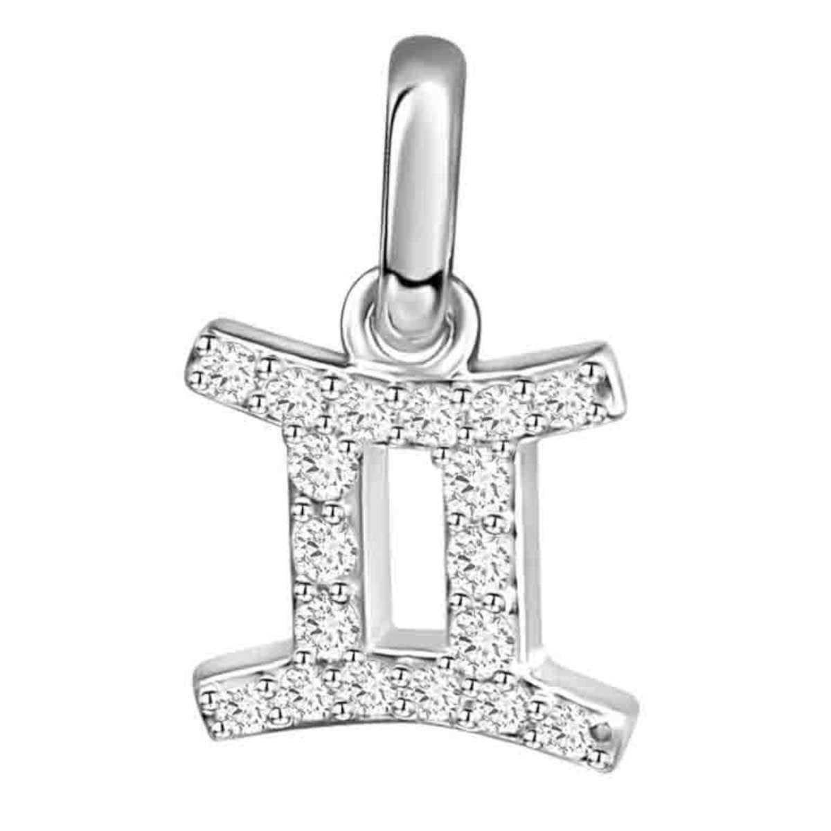 Timeless Silber Anhänger Sternzeichen Zwilling Zirkonia 925/- Silber rhodiniert Timeless Silber Anhänger Sternzeichen Zwilling Zirkonia 925/- Silber rhodiniert