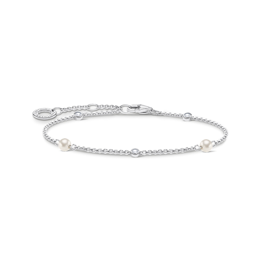Thomas Sabo Armband weiße Steine und Süßwasserzuchtperlen Silber