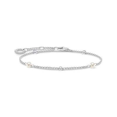 Thomas Sabo Armband weiße Steine und Süßwasserzuchtperlen Silber