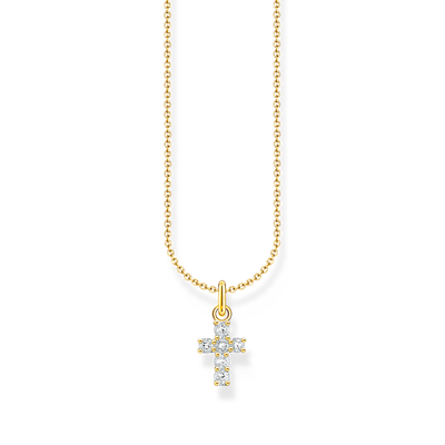 Thomas Sabo Kette Kreuz mit Steinen Gold