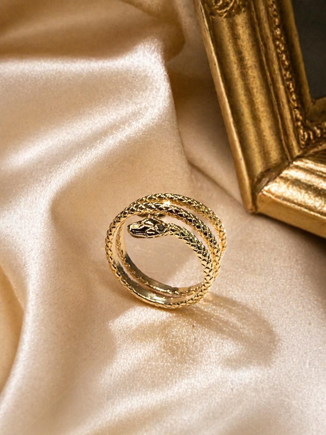 Goldring Schlangenring in  Gold 585 / 14 karat schlicht ohne Steine Unikat Ringweite 55