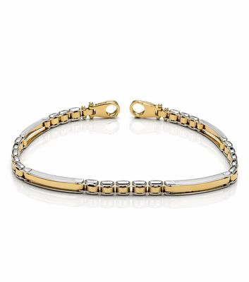 Herrenarmband Hochwertig und Elegant Bicolor Weissgold Gelbgold 585 / 14 karat Echtgold