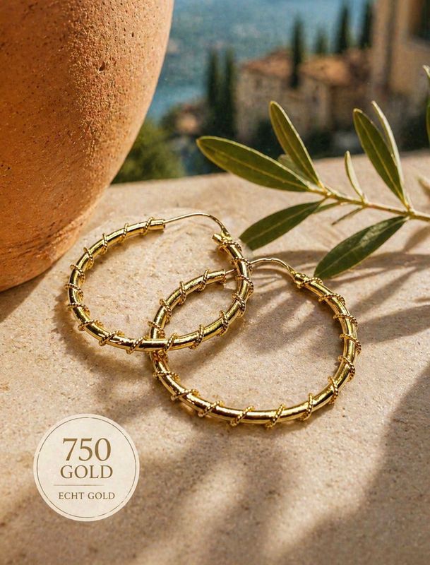 Creole Ohrschmuck Gold 750 / 18 KARAT Modern Women TON77.600A730 Einhänger