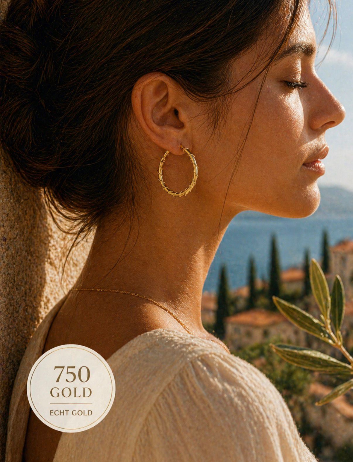 Creole Ohrschmuck Gold 750 / 18 KARAT Modern Women TON77.600A730 Einhänger