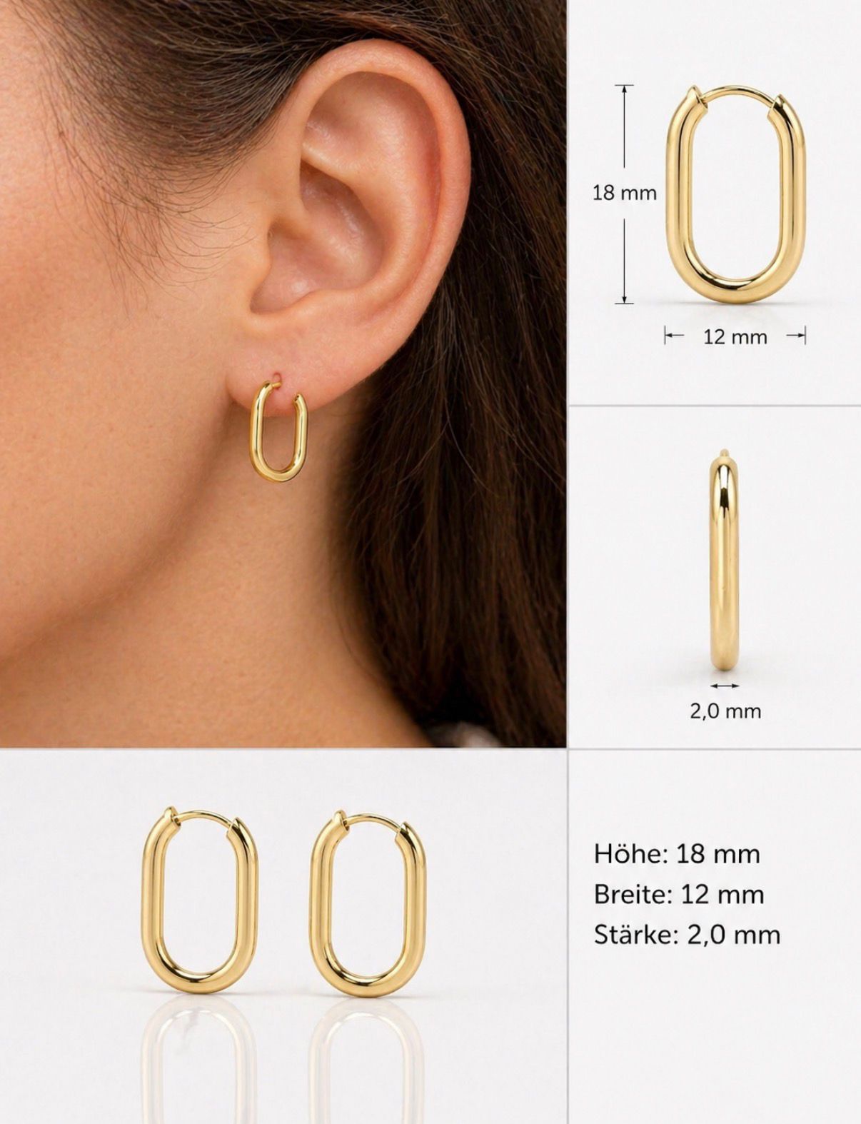 Creole Ohrschmuck Gold 585 /  14k Modern Women TONSCH.33.324A745