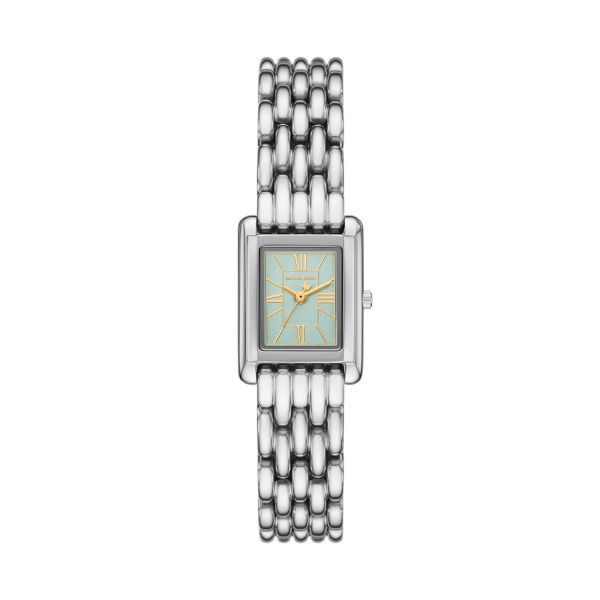 Michael Kors Armbanduhr Petite Essex Eckig im Silberton Grün
