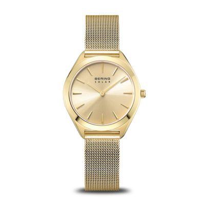 Bering Damen Uhr Solar | gold glänzend | 17331-333