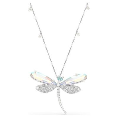 Swarovski Ariana Grande x Swarovski Anhänger und Brosche Kristallperle, Verschiedene Schliffe, Libelle, Weiß, Rhodiniert