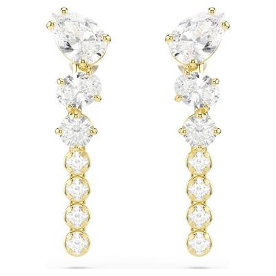 Swarovski Mesmera Drop-Ohrhänger Verschiedene Schliffe, Weiß, 18K goldbeschichtet Swarovski Mesmera Drop-Ohrhänger Verschiedene Schliffe, Weiß, 18K goldbeschichtet