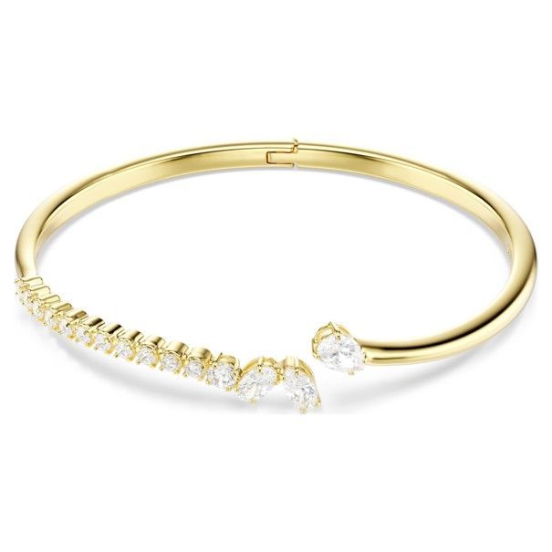 Swarovski Mesmera Armreif (M)  Verschiedene Schliffe, Weiß, 18K goldbeschichtet