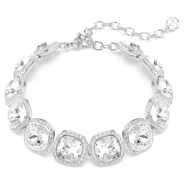 Swarovski Una Angelic Armband Kissenschliff, Weiß, Rhodiniert