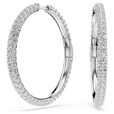 Swarovski Dextera Kreolen Rundschliff, Weiß, Rhodiniert Swarovski Dextera Kreolen Rundschliff, Weiß, Rhodiniert
