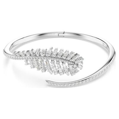 Swarovski Vienna Armreif (M) Verschiedene Schliffe, Feder, Weiß, Rhodiniert Swarovski Vienna Armreif (M) Verschiedene Schliffe, Feder, Weiß, Rhodiniert
