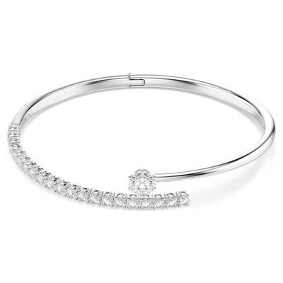 Swarovski Matrix Armreif (M) Rundschliff, Weiß, Rhodiniert Swarovski Matrix Armreif (M) Rundschliff, Weiß, Rhodiniert