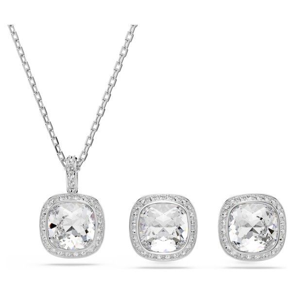 Swarovski Una Angelic Set Kissenschliff, Weiß, Rhodiniert Swarovski Una Angelic Set Kissenschliff, Weiß, Rhodiniert