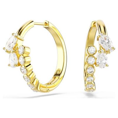 Swarovski Mesmera Kreolen Verschiedene Schliffe, Weiß, 18K vergoldet Swarovski Mesmera Kreolen Verschiedene Schliffe, Weiß, 18K vergoldet