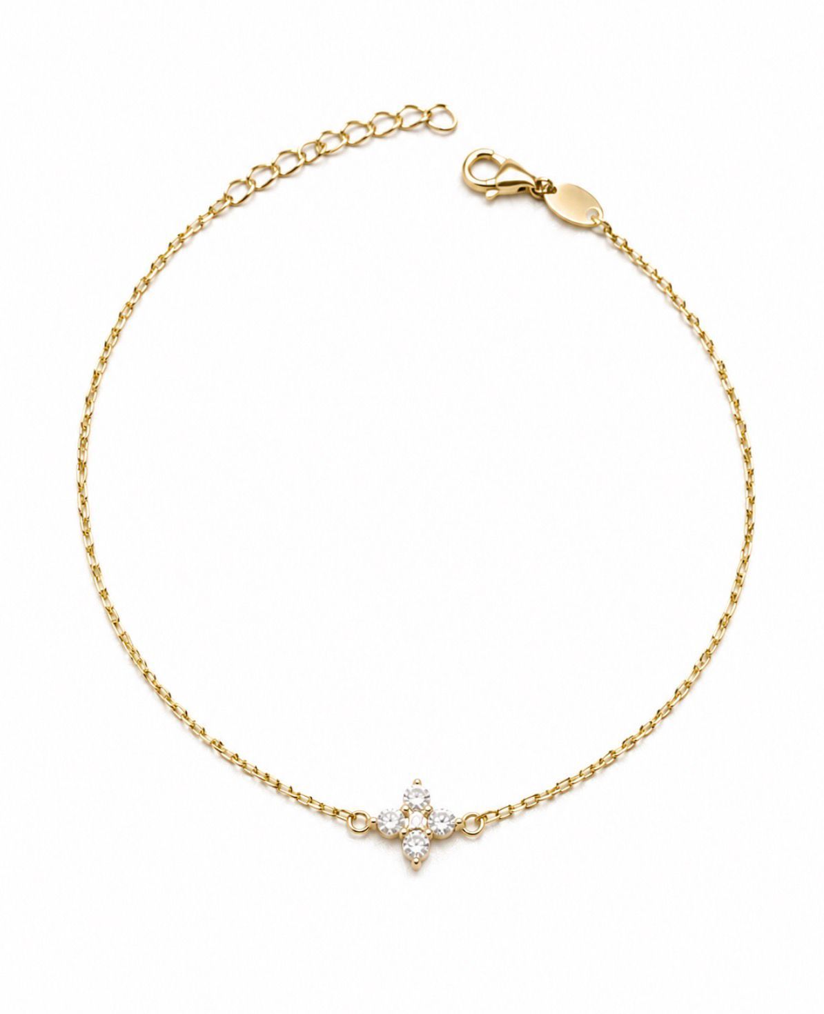 Armband intergrierte Anhänger mit Steine Gold 585 Glücksarmband 16 cm bis 19cm verstellbar