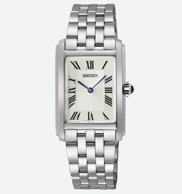 Elegante Klassik Seiko Damenuhr in Rechteckig SWR083P1 weisses Ziffernblatt Quarz Elegante Klassik Seiko Damenuhr in Rechteckig SWR083P1 weisses Ziffernblatt Quarz